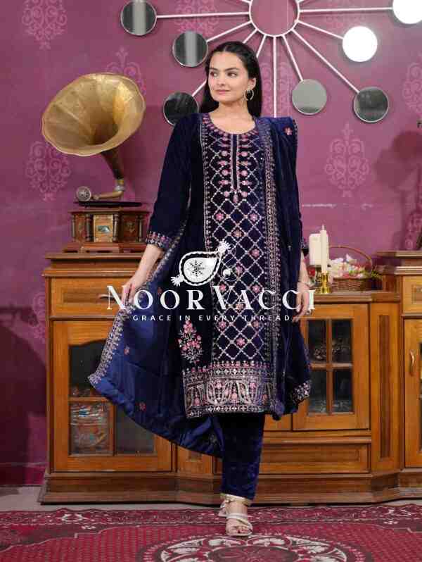 Royal Velvet Designer Suit with Sequence Embroidery , Perfect for Winter Glam!