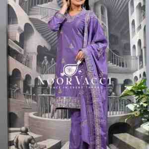 Stylish Chinon Designer Suit with Heavy Sequence Embroidery Work