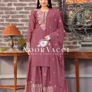 Designer Embroidered Chinon Sharara Suit with Sequence Work – Elegant Festive Outfit