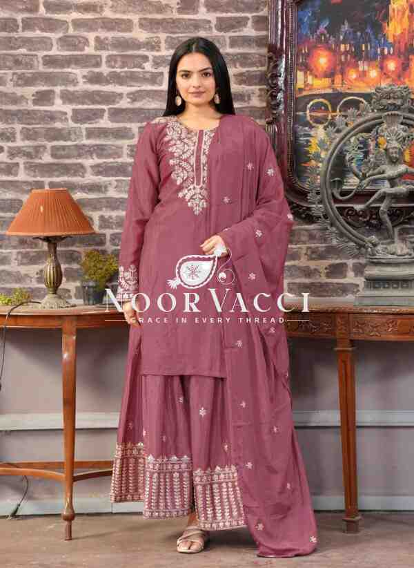 Designer Embroidered Chinon Sharara Suit with Sequence Work – Elegant Festive Outfit