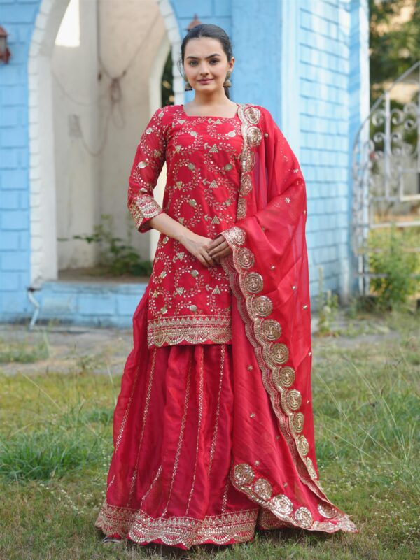 Designer Embroidered Rangoli Silk Lehenga Suit with Sequence Work – Premium Ethnic Wear