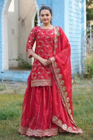 Shop Designer Embroidered Rangoli Silk Lehenga Suit with Sequence Work – Premium Ethnic Wear