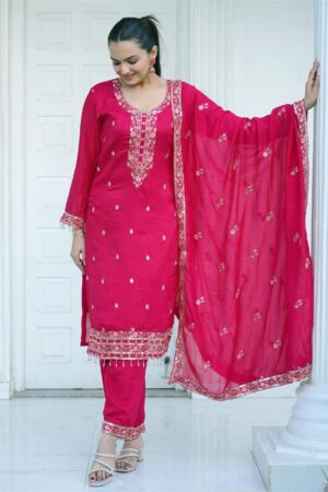 Buy Designer Embroidered Vichitra Suit with 5MM Sequence Work – Premium Festive Collection