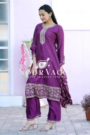 Shop Chinon Designer Suit with Sequence & Stone Embroidery – Elegant Partywear Set