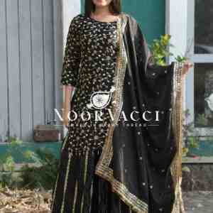 New Designer Chinon Lehenga Suit with Front & Back Sequence Embroidery Work