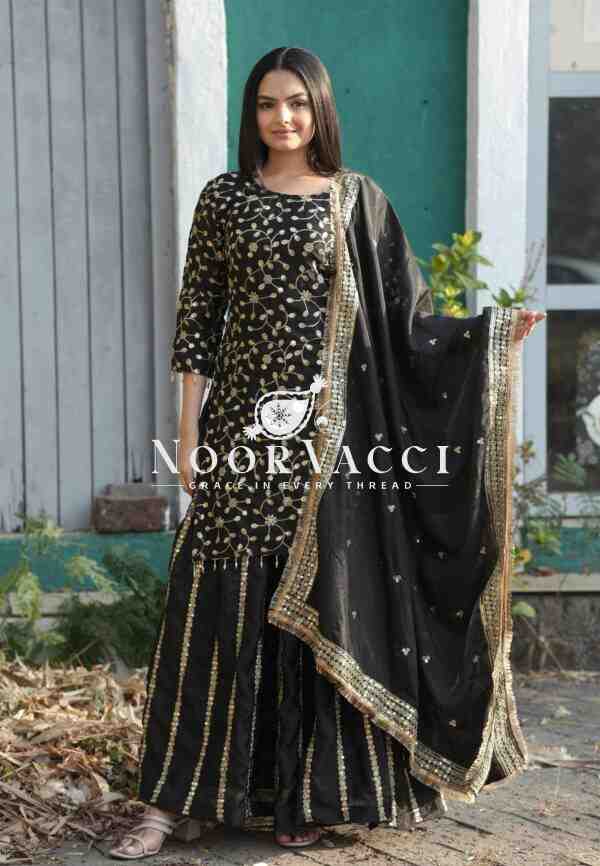 New Designer Chinon Lehenga Suit with Front & Back Sequence Embroidery Work