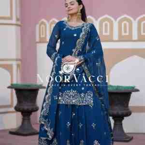 Glamorous Fox Georgette Lehenga Suit with Sparkling Sequence Embroidery