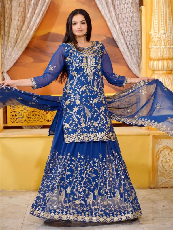 Shop Stunning Fox Georgette Lehenga Suit with Elegant Sequence Embroidery - Image 2