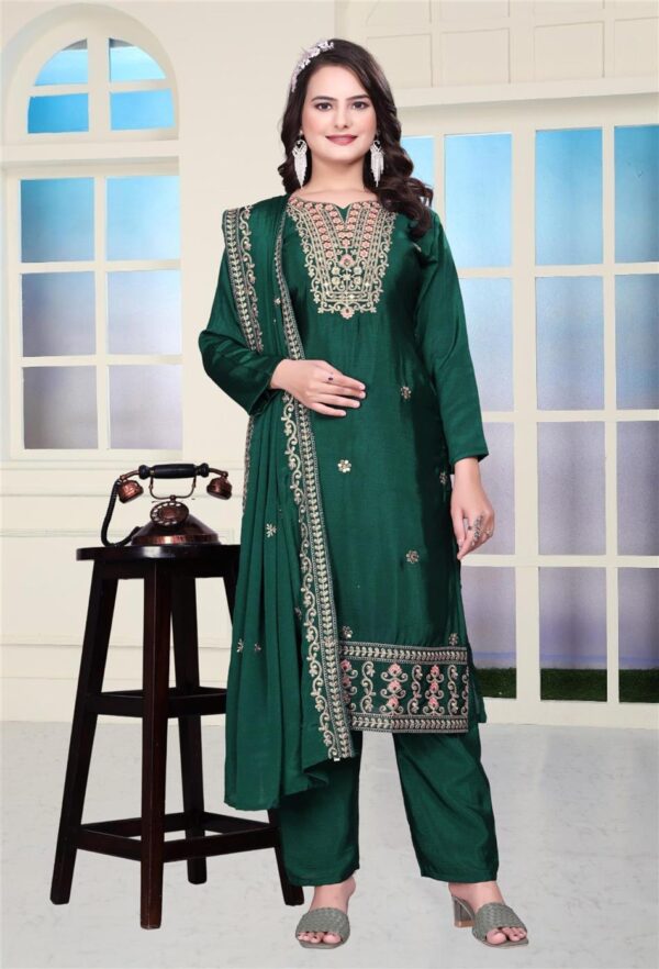 Shop Designer Chinon Sharara Suit with Coding Sequence Embroidery and Elegant Finish - Image 2
