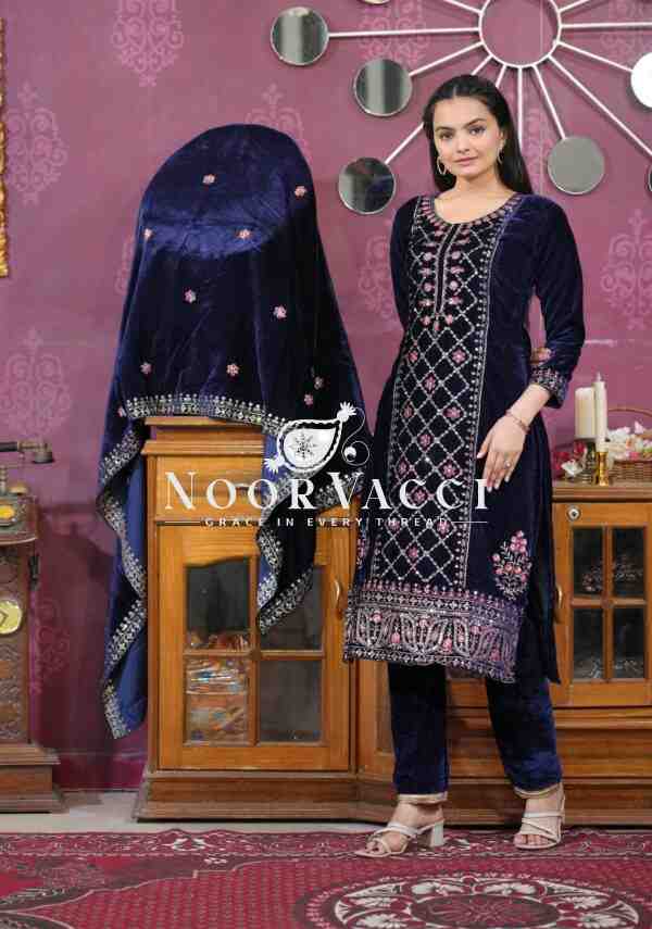 Royal Velvet Designer Suit with Sequence Embroidery , Perfect for Winter Glam! - Image 3