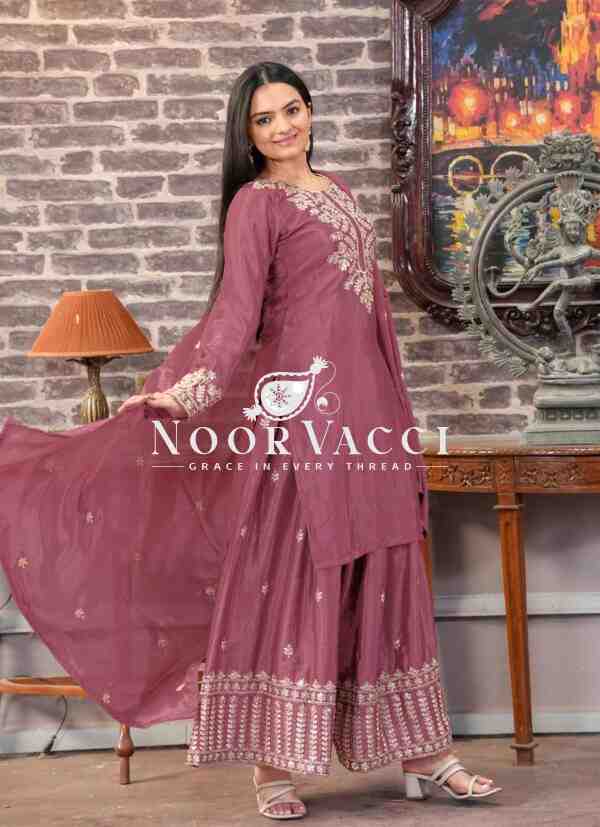 Designer Embroidered Chinon Sharara Suit with Sequence Work – Elegant Festive Outfit - Image 3