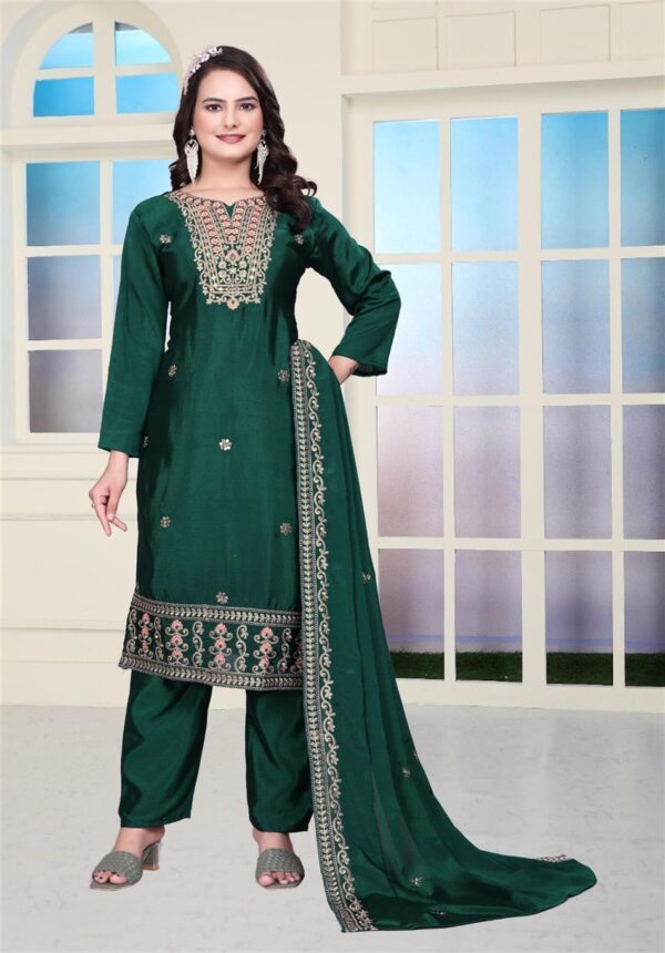 Shop Designer Chinon Sharara Suit with Coding Sequence Embroidery and Elegant Finish - Image 3