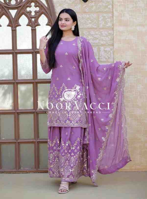 Elegant Fox Georgette Sharara Suit with Beautiful Sequence Embroidery - Image 3