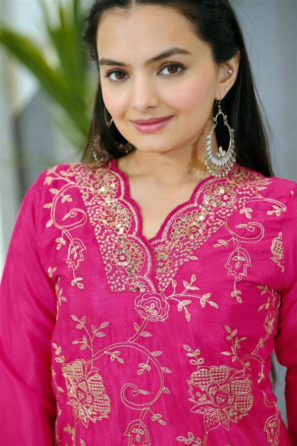 Buy Elegant Chinon Embroidered Suit with Sequence Work and Matching Dupatta - Image 4