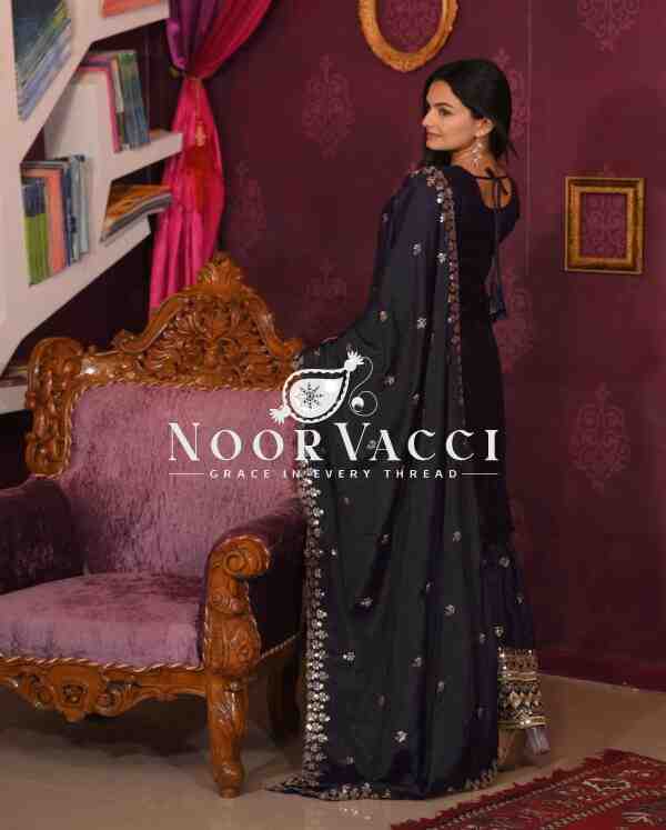 Elegant Embroidered Chinon Sharara Suit with Dupatta – Festive & Designer Wear - Image 4