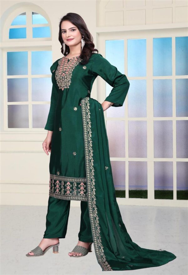 Shop Designer Chinon Sharara Suit with Coding Sequence Embroidery and Elegant Finish - Image 4