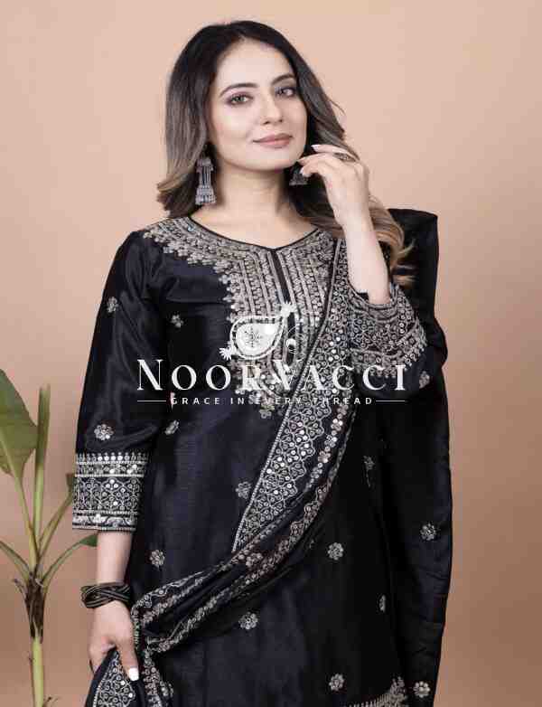 Elegant Chinon Sharara Suit with Sequence Embroidery – Designer Ethnic Set - Image 4