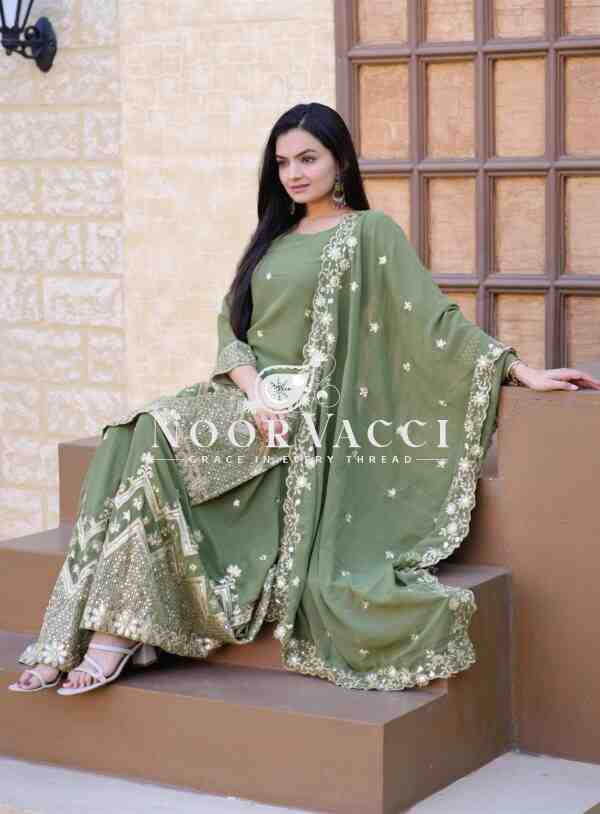 Elegant Fox Georgette Sharara Suit with Rich Sequence Embroidery - Image 4