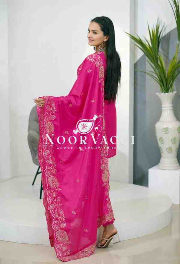 Elegant Chinon Embroidered Suit with Sequence Work and Matching Dupatta - Image 5