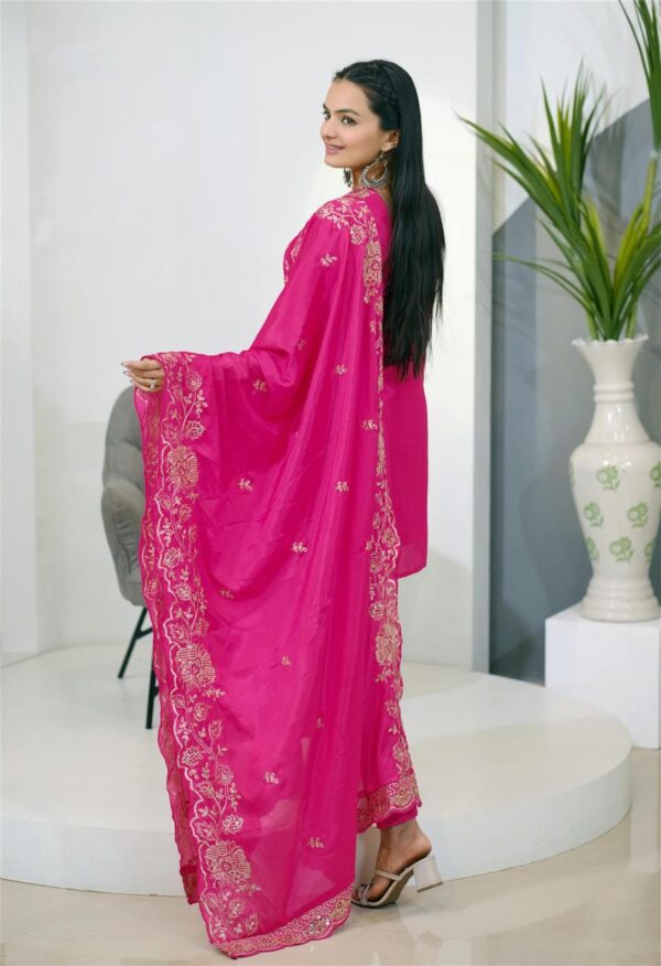 Buy Elegant Chinon Embroidered Suit with Sequence Work and Matching Dupatta - Image 5