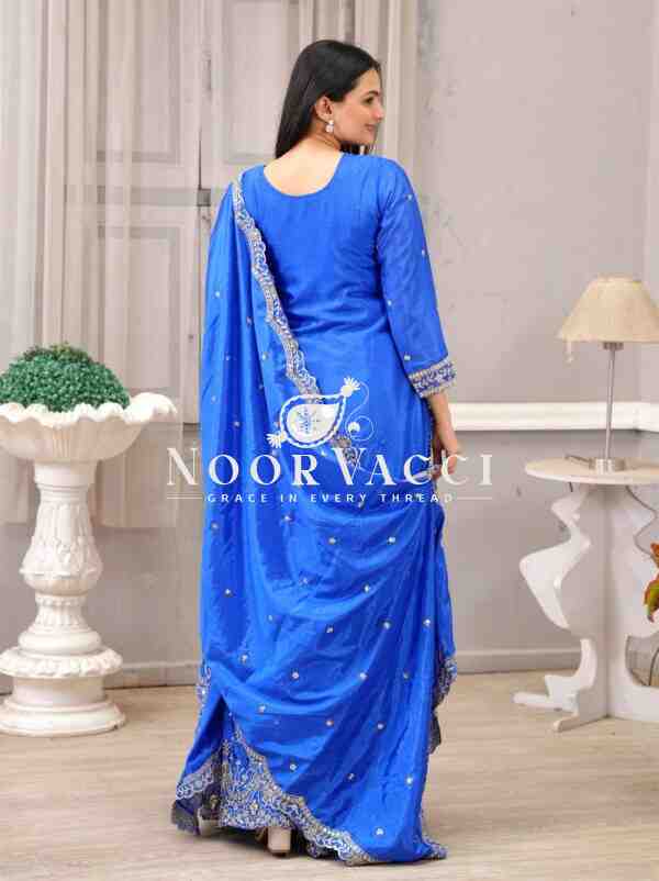 Chinon Embroidered Sharara Suit with Sequence Work – Festive Designer Set - Image 5