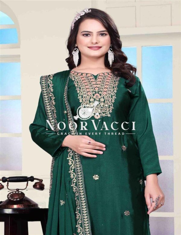 Shop Designer Chinon Sharara Suit with Coding Sequence Embroidery and Elegant Finish - Image 5