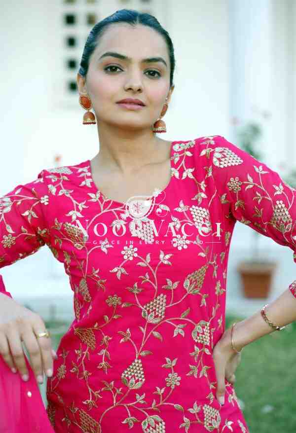 Elegant Fox Georgette Sharara Suit with Sequence Embroidery - Image 5
