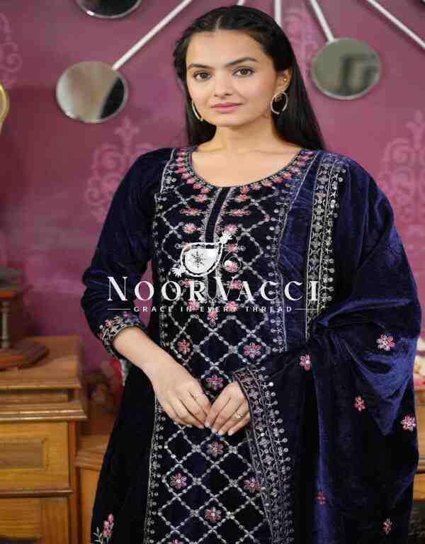 Royal Velvet Designer Suit with Sequence Embroidery , Perfect for Winter Glam! - Image 5