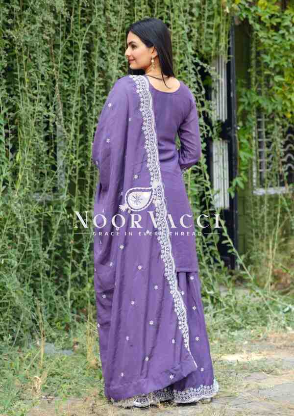 Designer Embroidered Chinon Sharara Suit with Sequence Work – Elegant Festive Wear - Image 6