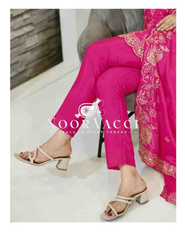 Elegant Chinon Embroidered Suit with Sequence Work and Matching Dupatta - Image 6