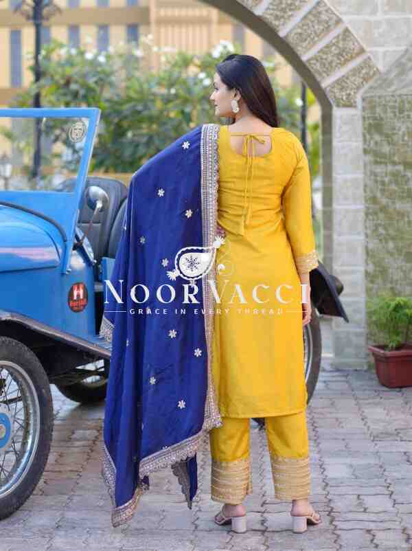Designer Embroidered Chinon Suit with Heavy 5MM Sequence Work – Elegant Partywear Set - Image 6
