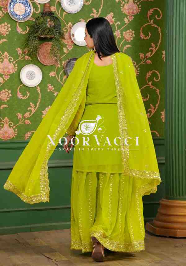 Designer Georgette Sharara Suit with Sequence Embroidery – Elegant Festive Wear - Image 6