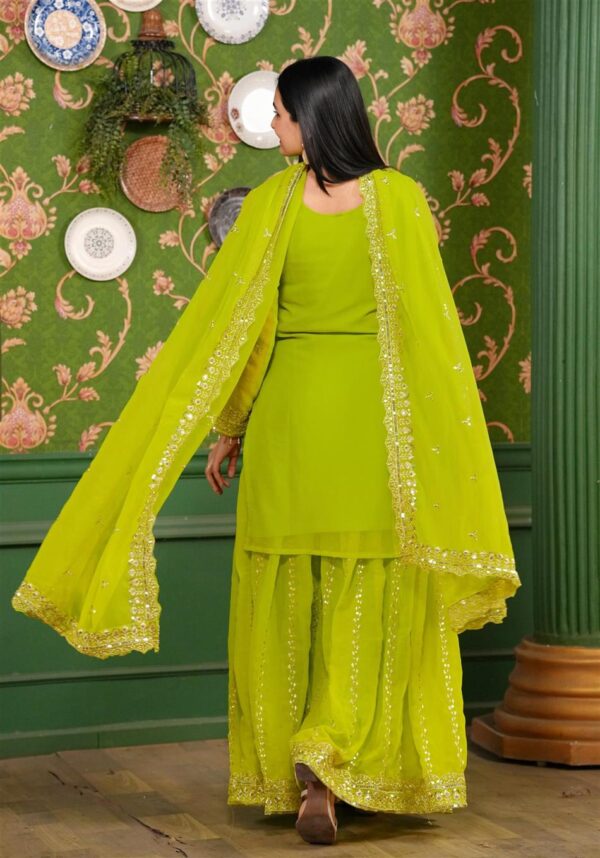 Buy Designer Georgette Sharara Suit with Sequence Embroidery – Elegant Festive Wear - Image 6