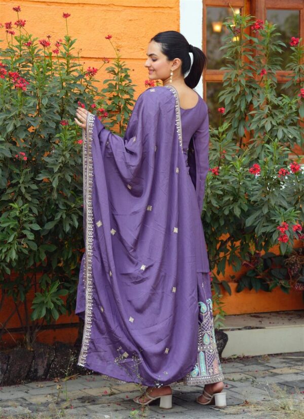Shop Designer Chinon Sharara Suit with Coding Sequence Embroidery – Premium Festive Wear - Image 6