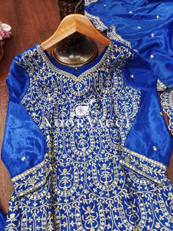 Chinon Embroidered Sharara Suit with Sequence Work – Festive Designer Set - Image 6
