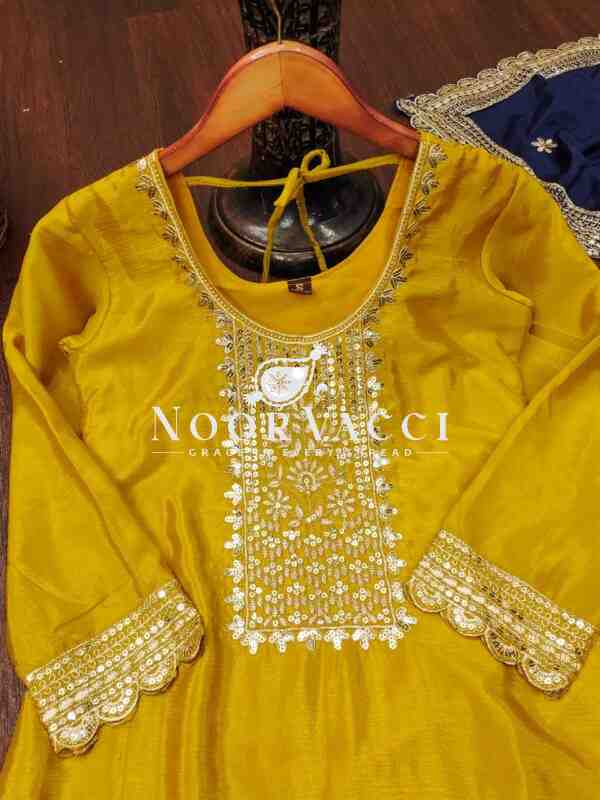 Designer Embroidered Chinon Suit with Heavy 5MM Sequence Work – Elegant Partywear Set - Image 7