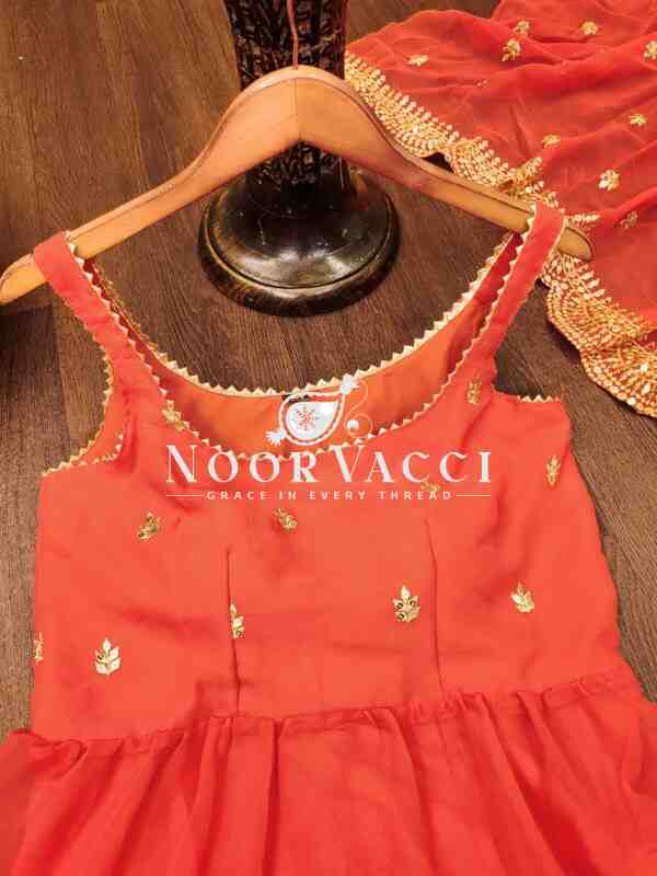 Glamorous Georgette Gown with Full Flair and Sequence Embroidery - Image 7