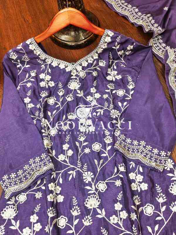 Designer Embroidered Chinon Sharara Suit with Sequence Work – Elegant Festive Wear - Image 8