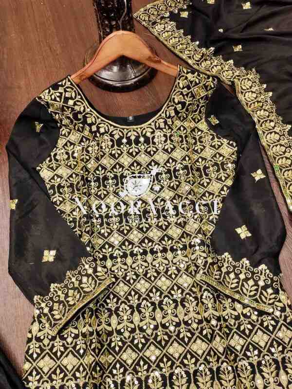 Elegant Chinon Sharara Suit with Intricate Sequence Embroidery – Designer Ethnic Set - Image 8