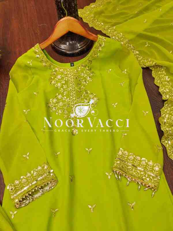Designer Georgette Sharara Suit with Sequence Embroidery – Elegant Festive Wear - Image 8