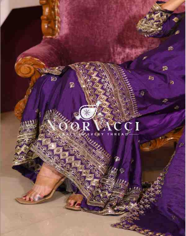 Graceful Chinon Sharara Suit with Sequence Embroidery – Festive & Party Wear - Image 4