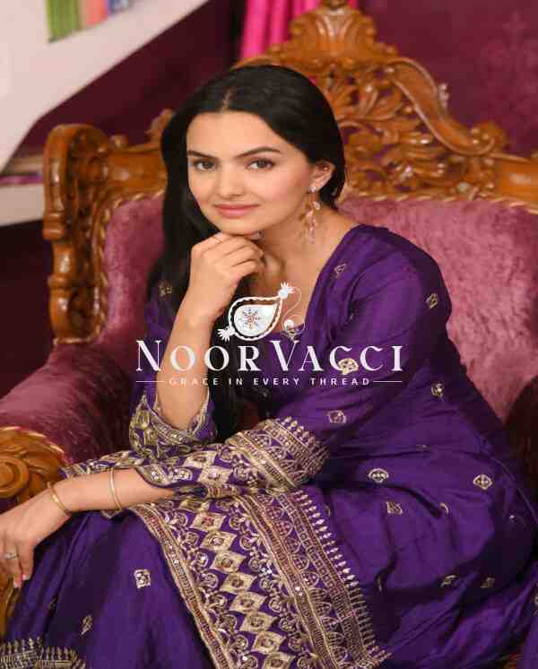 Graceful Chinon Sharara Suit with Sequence Embroidery – Festive & Party Wear - Image 2
