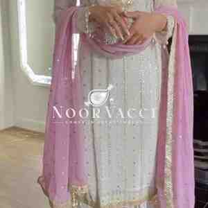 Designer Long Pakistani Suit in Faux Georgette – Party Wear Set