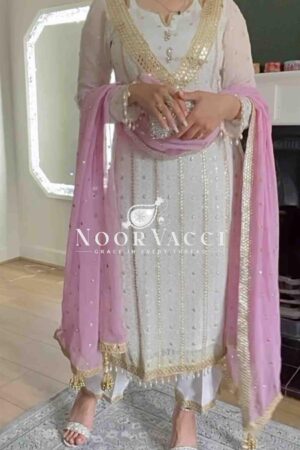 Buy Designer Long Pakistani Suit in Faux Georgette – Party Wear Set