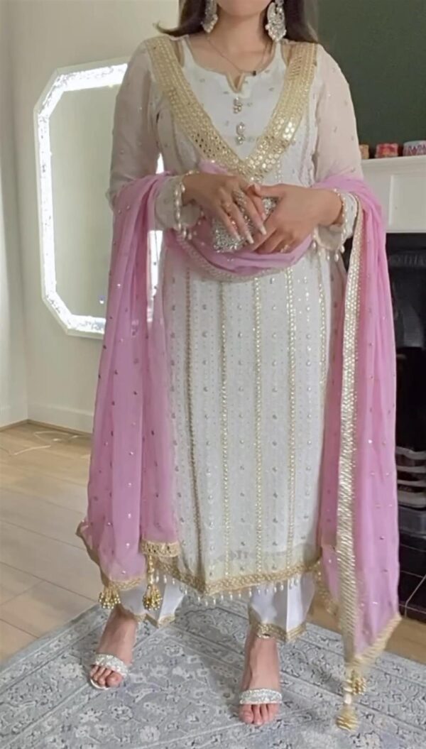 Buy Designer Long Pakistani Suit in Faux Georgette – Party Wear Set