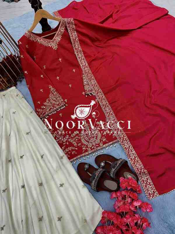 Premium Chinon Silk Embroidered Designer Top Plazzo & Dupatta Set – Party Wear Collection - Image 5