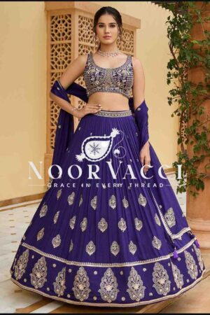 Buy Chinon Silk Embroidered Lehenga Choli Set with Dupatta – Wedding Wear