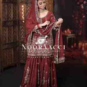 Heavy Faux Georgette Embroidered Top with Plazzo and Dupatta Set