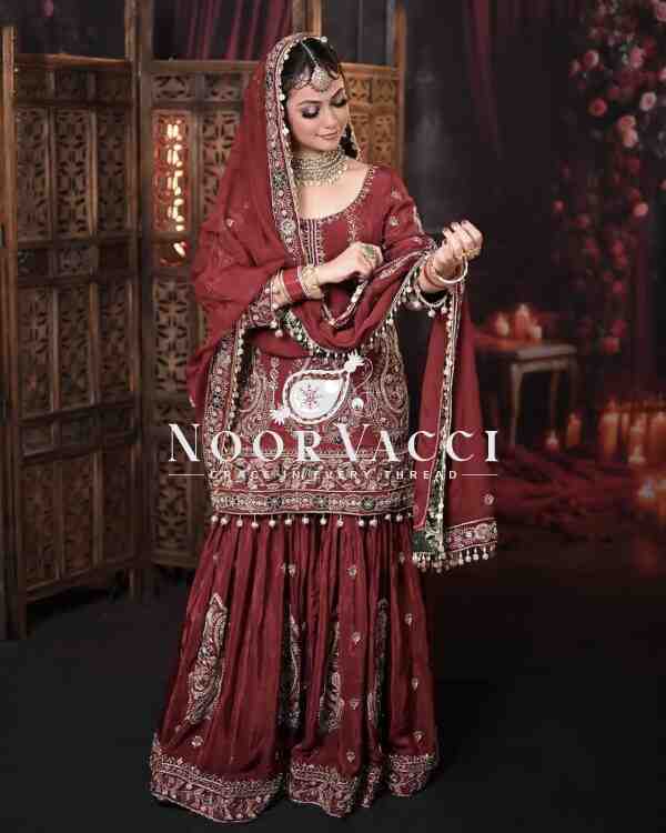 Heavy Faux Georgette Embroidered Top with Plazzo and Dupatta Set
