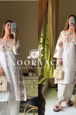Buy Heavy Riyon Silk Embroidered Top and Plazzo Set